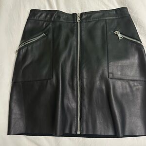 Express Black Mini Pencil Skirt with Silver Zipper